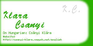 klara csanyi business card